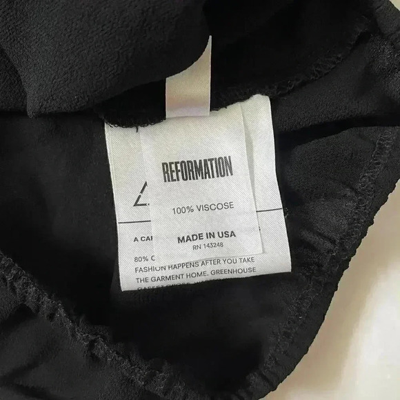 Reformation Semi Sheer Ruffle Cap Sleeve Crop Top - Black - Size M - Picture 5 of 7